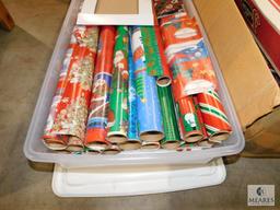 Large Lot Wrapping Paper, Ribbons, and Bows Christmas Birthdays +