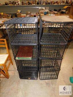 Lot 2 Plastic Crate Storage Shelves & US Monetary Exchange Book