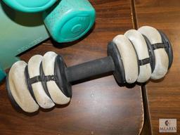 Lot of Exercise Dumbbells 3, 5, and 8 lbs