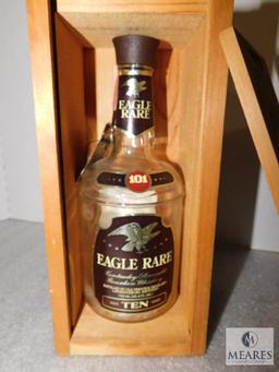 Vintage Eagle Rare Bourbon Bottle & Wood Case