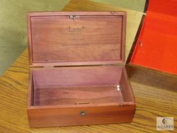 Wood Silverware Box - Cloth Lined & 2 Small Cedar Boxes