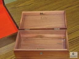 Wood Silverware Box - Cloth Lined & 2 Small Cedar Boxes