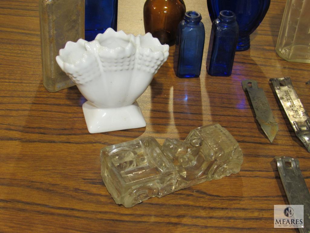 Lot Vintage Glass Bottles Rexall + and Bottle Openers