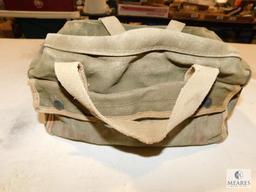 Vintage Canvas Army Style Bag & Kodak Film Tin