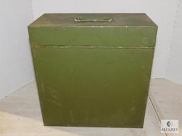 Metal File Box or Record Holder Storage Container
