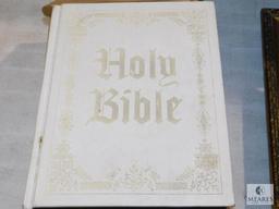 New Vintage Holy Bible 1960's 3D Cross Picture & Mirrored Coat Hanger