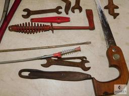 Lot of Vintage Hand Tools Hammer Wrenches Screwdrivers Saw Chipping Hammer +