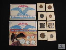Coin Collector Starter Lot Coins & 2 Coin Collector Display Boards
