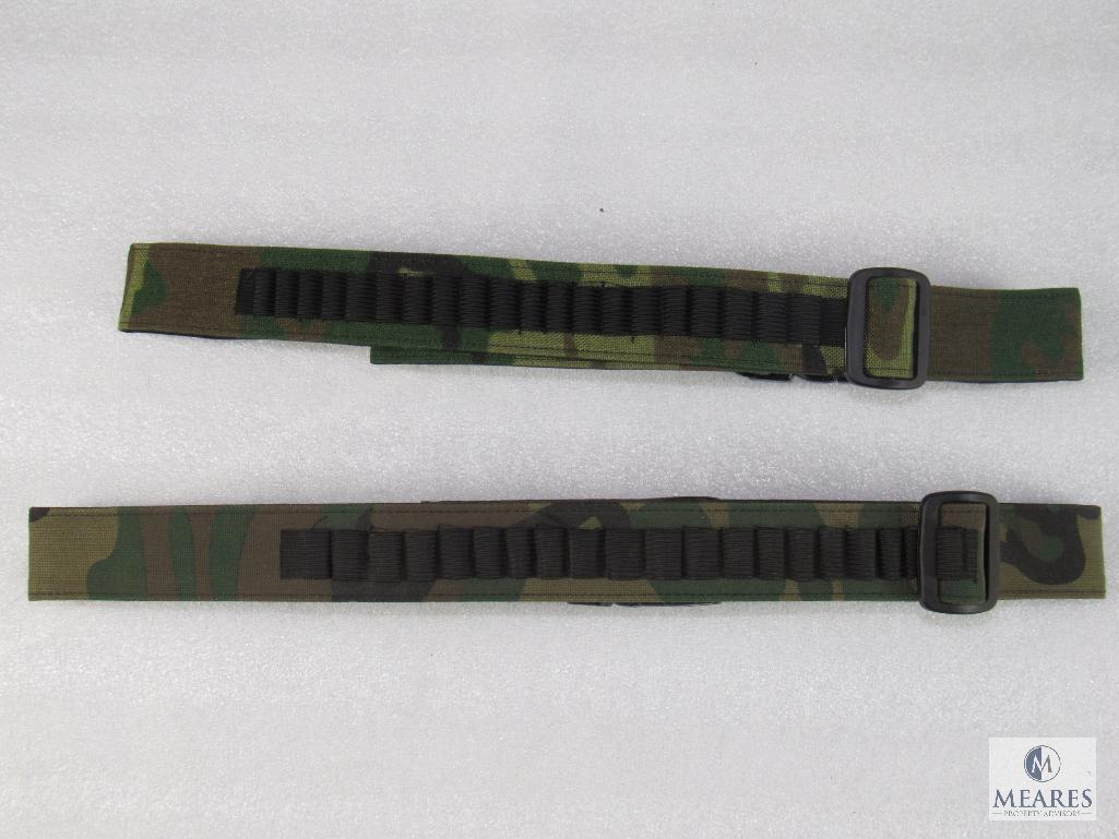 2 New camo cordura pistol cartridge belt fits waist 32-46" adjustable