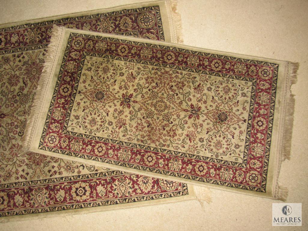 Lot of 4 Small Rugs - 2 Oriental Style Red / Burgundy Tones