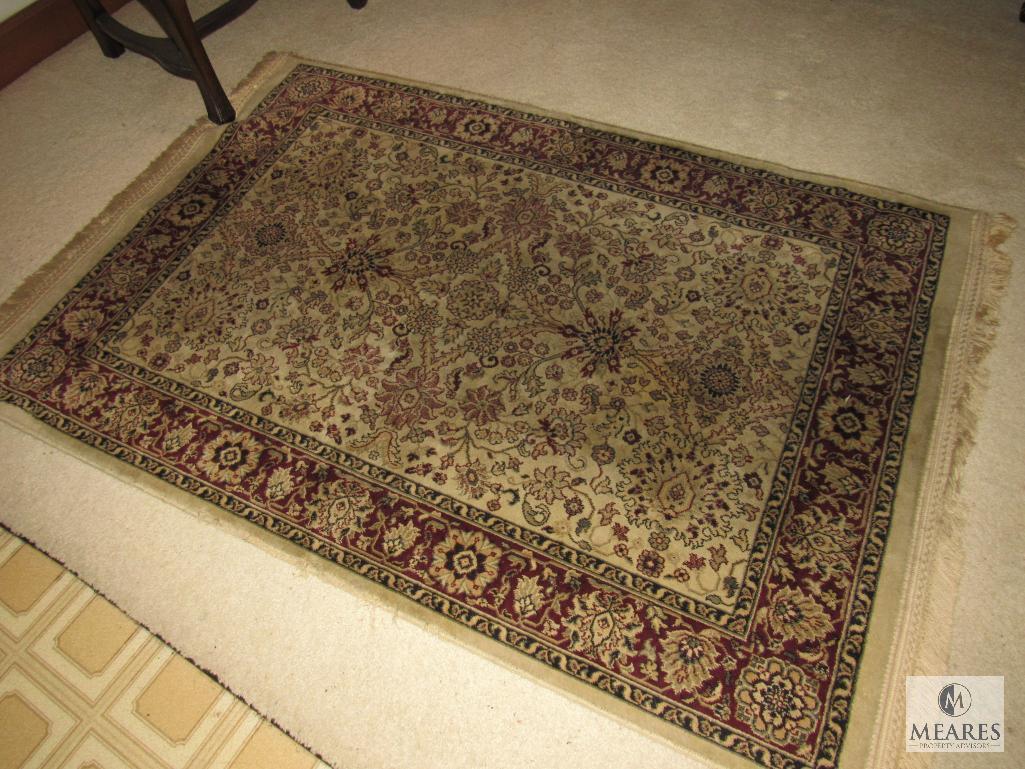 Lot of 4 Small Rugs - 2 Oriental Style Red / Burgundy Tones