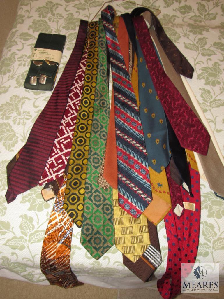 Lot of Men's Dress Ties, Belts, HEJAZ fez and suspenders