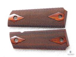 Diamond Checkered wood grips fit Colt 1911 and clones