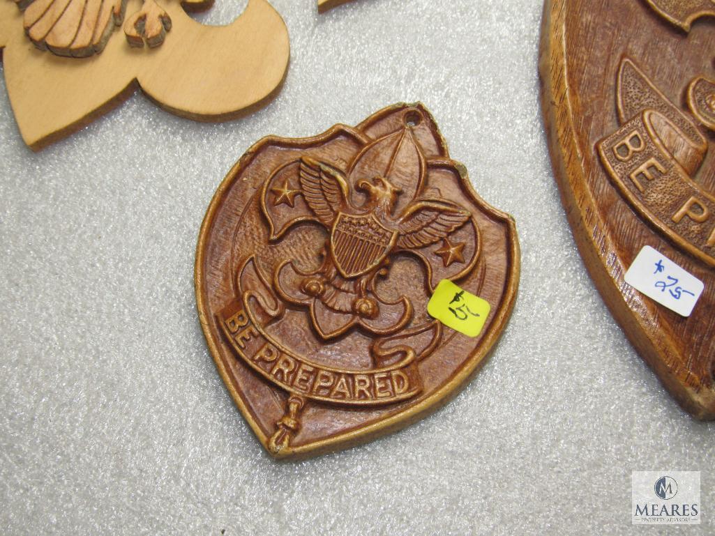 Lot Boy Scouts Logo Wood & Plaster Logo Plaques & 1 Ornament
