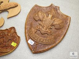 Lot Boy Scouts Logo Wood & Plaster Logo Plaques & 1 Ornament