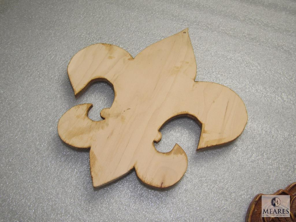 Lot Boy Scouts Logo Wood & Plaster Logo Plaques & 1 Ornament