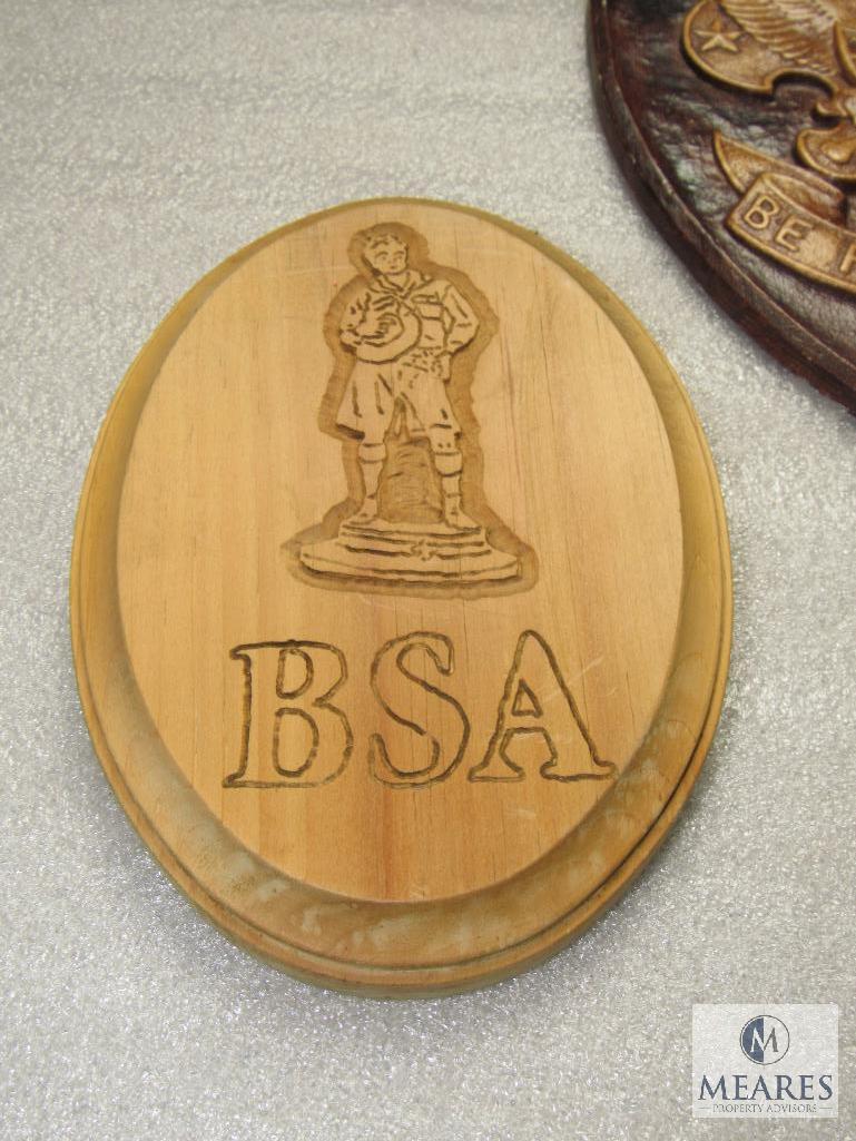 Lot BSA Boy Scout Logo Be Prepared Wood & Plaster Plaques
