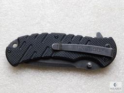 New U.S ARmy tanto tactical folder with spring assist and serrated blade with belt clip