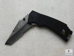 New U.S ARmy tanto tactical folder with spring assist and serrated blade with belt clip