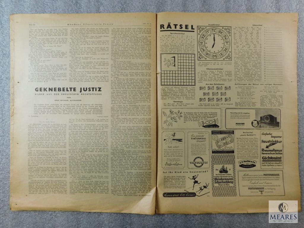 Lot of 6 1940-1944 Munchner Illustrated Press Newspaper Propaganda German
