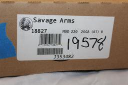 Savage Arms Model 220 .20 Ga. Bolt Action Shotgun. NIB.