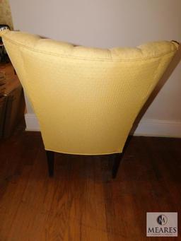 Wingback Vintage Wood Leg Occasional Chair