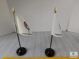 Lot 2 Boy Scouts NESA Desk Flags and 1 vintage Webelos Den Flag from 1950's