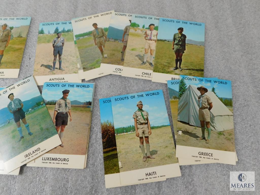 Lot of 66 Vintage Boy Scouts of the World Postcards 1968 Issue