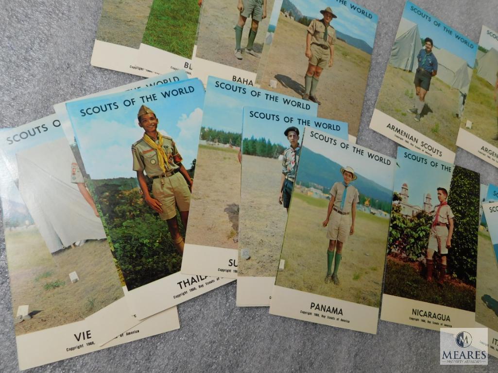 Lot of 66 Vintage Boy Scouts of the World Postcards 1968 Issue