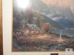 Large Thomas Kinkade "Beginning of a Perfect Day" Print Framed Matted Glass