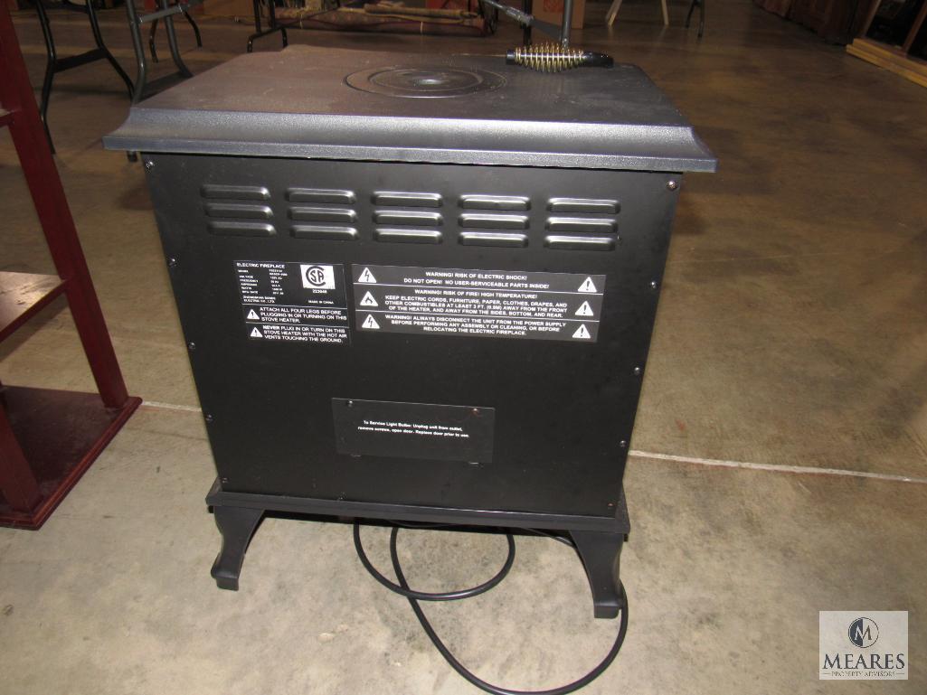 Electric Fireplace Made to Resemble Old Cast Iron Stove