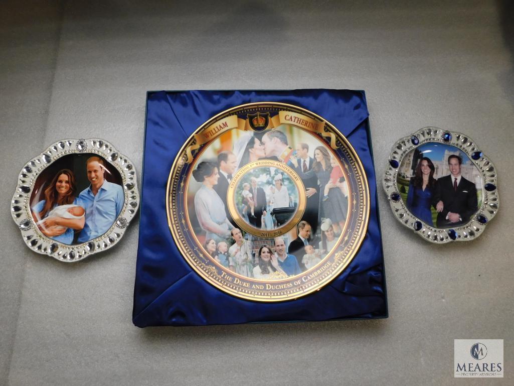 Lot 3 Collector Plates Bradford Exchange William & Catherine Wedding Anniversary, Prince & Princess