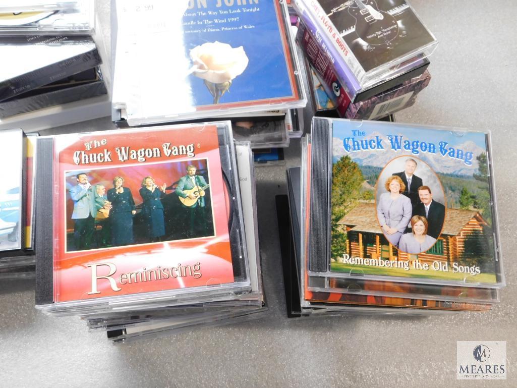 Large Lot Music CD's, Cassettes, DVD's, and VHS Tapes; Western, Country & Gospel