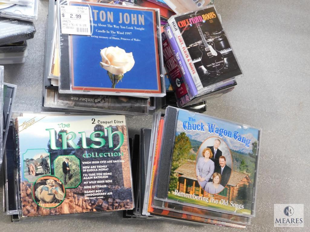 Large Lot Music CD's, Cassettes, DVD's, and VHS Tapes; Western, Country & Gospel