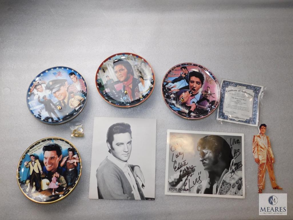 Lot of Elvis Presley Bradford Exchange Collector Musical Plates and Picture Prints