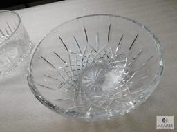 Lot of 4 Clear Crystal Cut Bowls 1 Footed