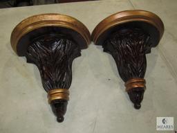 Lot 2 Resin Wall Shelf Sconces 14" x 13"