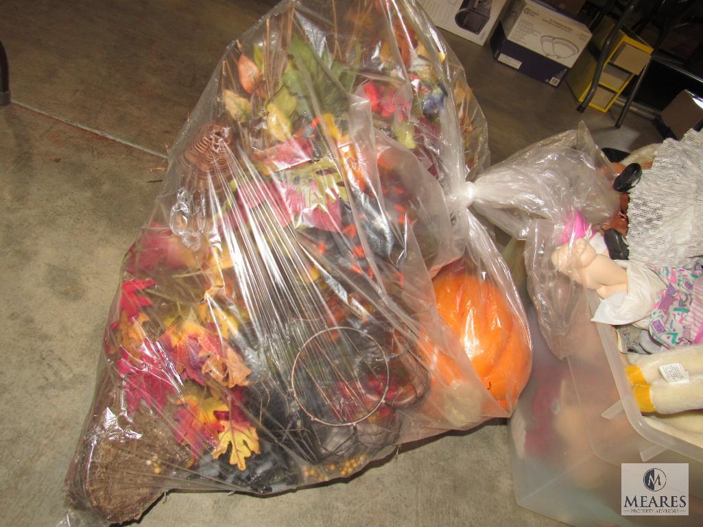 Lot Christmas Decorations & Fall Floral Decorations