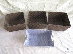 Lot of 4 Woven Storage Baskets