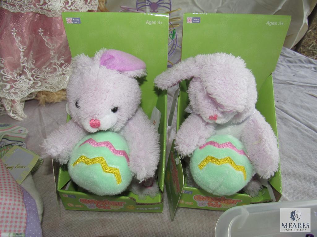 Lot of Easter Stuffed animals, Easter eggs, etc.
