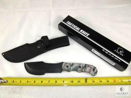 New Falcon Tactical Hunting Knife w/ Sheath Digital Camo Handle