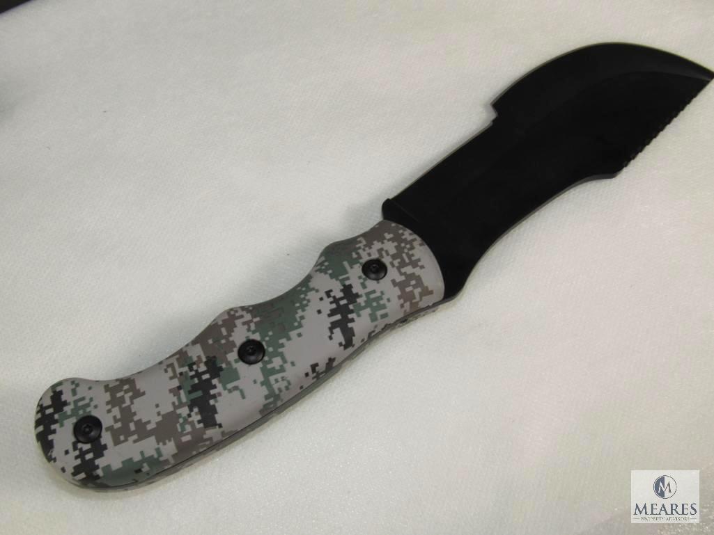 New Falcon Tactical Hunting Knife w/ Sheath Digital Camo Handle