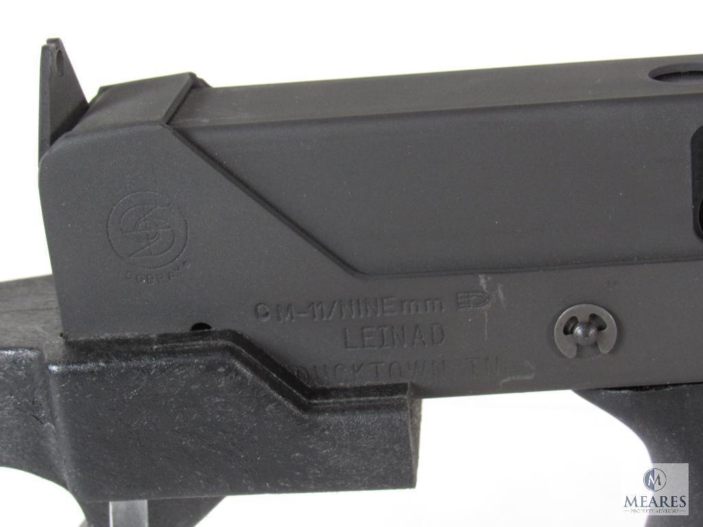 Leinad Cobray CM-11 9mm Semi-Auto Pistol w/ Rifle Stock & Extended Barrel