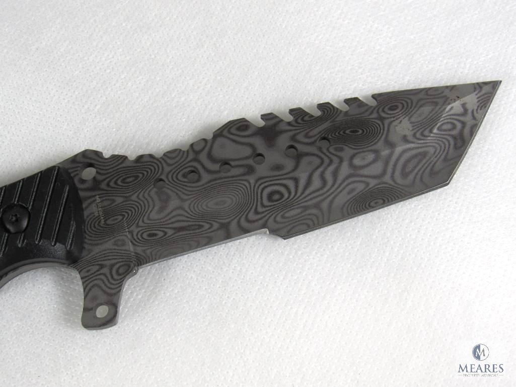 New Falcon Tactical Knife w/ Sheath Damascus like blade