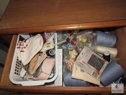 Bassett 6 drawer wooden dresser with contents