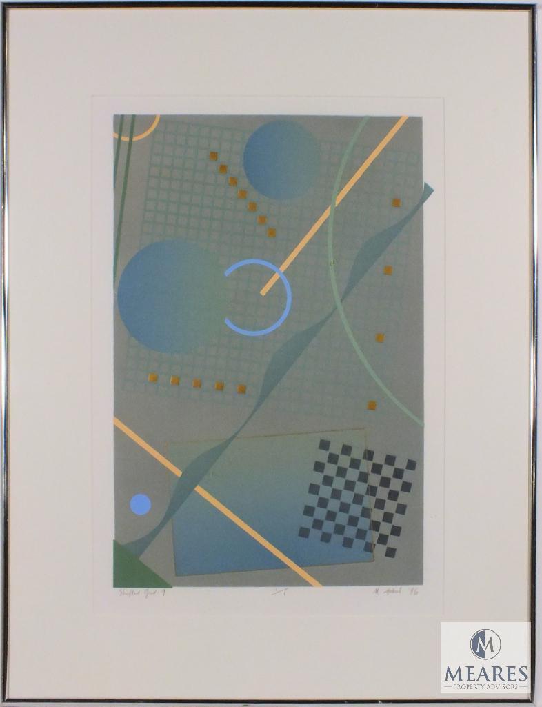 M. Hubert Shifted Grid : 9 Geometric Art 1 of 1 Framed 24" x 31"