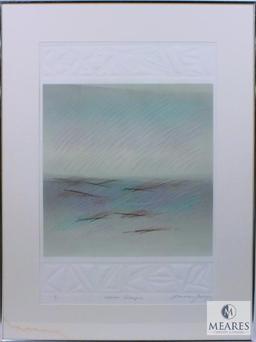 M. Rodriguez Impressions Landscape Abstract Art Signed and Framed 35" x 26