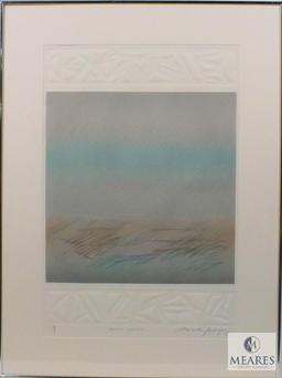 M. Rodriguez Impressions Landscape 1 of 1 Abstract Art Signed and Framed 35" x 26