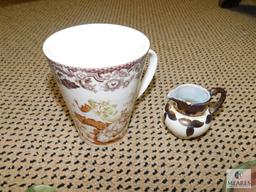 Lot of Spode China Pieces, Pig Face Pottery and Trinket Holder