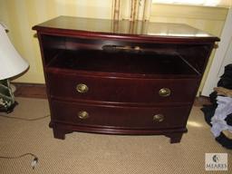 Two-Drawer Bow Front Table Entertainment Stand